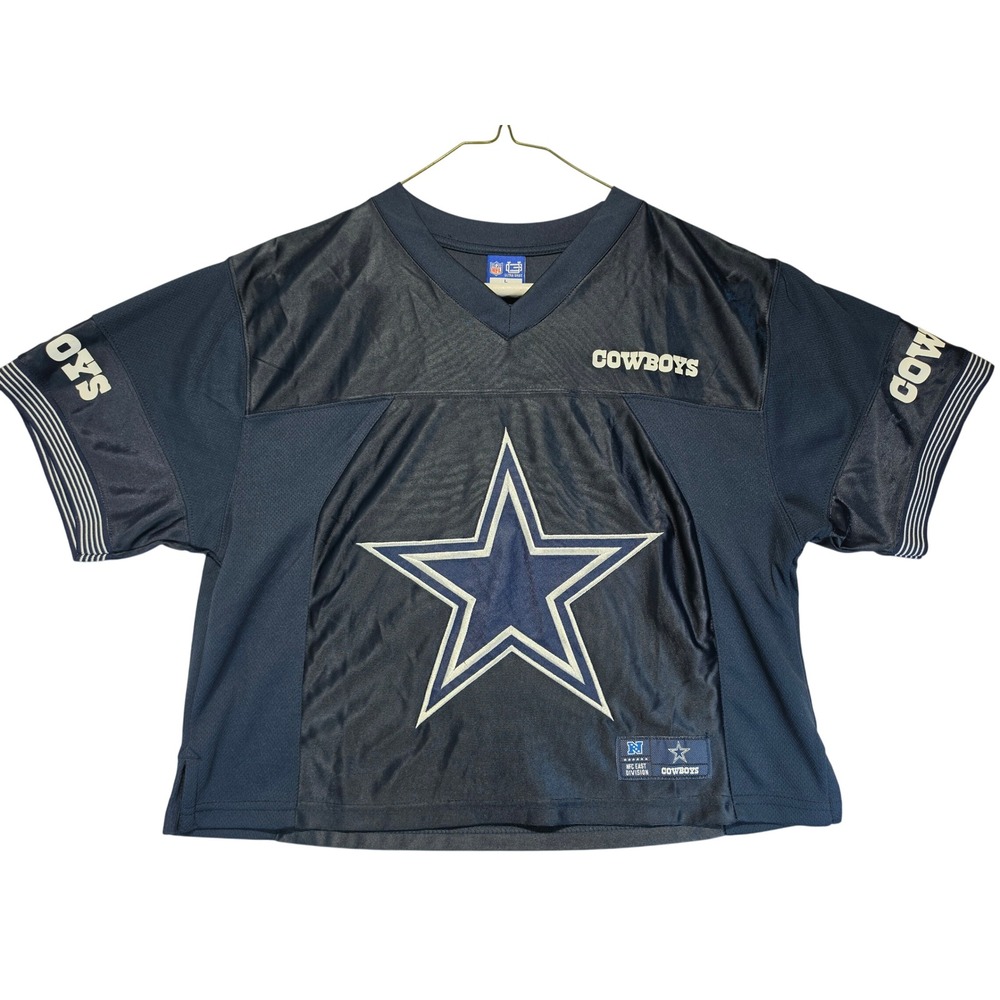 Ultra Game NFL Dallas Cowboys Cropped Football Jersey Navy Blue Womens Large